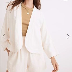 Madewell Linen-Blend Cropped Robe Jacket (Matching Shorts in separate listing).